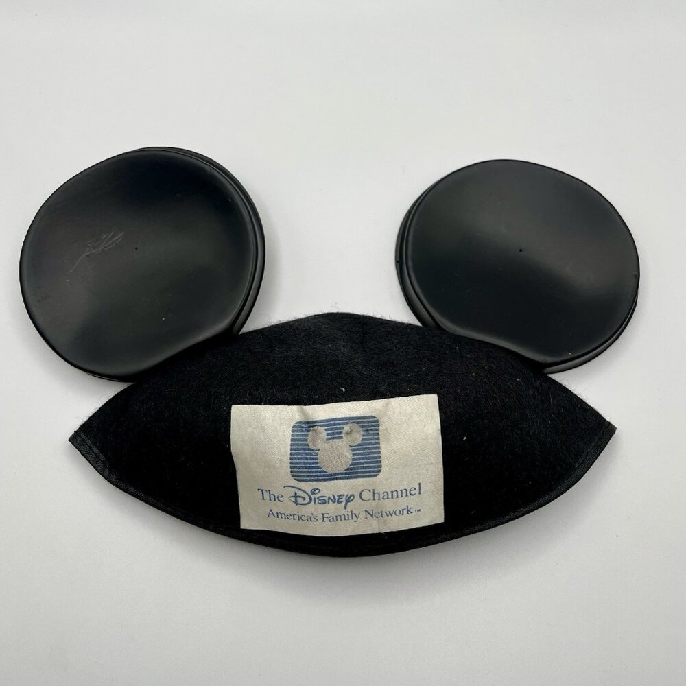 Vintage 1980s Disney Channel Black Mickey Mouse Ears Hat Benay Albee Promo RARE